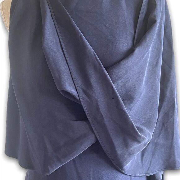 Oscar de la Renta | NWT Navy Blue Silk Sheath Dress Size 4 - Picture 3 of 12